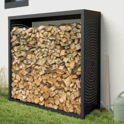 Abri bûches – WOODBOX – NOIR – DIXNEUF - Image 1