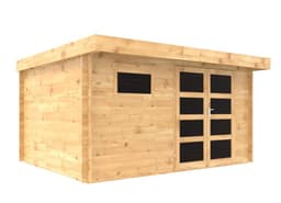 Abri de jardin en bois 28 mm, 13 m² avec toit plat - Image 3