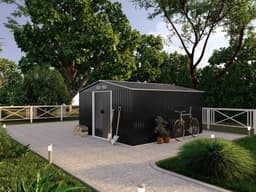Abri de jardin gris en acier galvanisé 12,5 m² – Tarif direct usine - Image 2