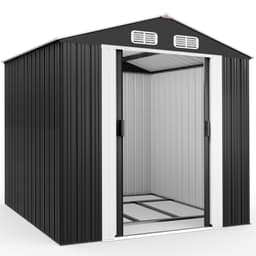 Abri de jardin métallique gris 257x205x177 cm - Image 2