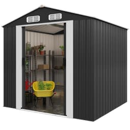 Abri de jardin métallique gris 257x205x177 cm - Image 3