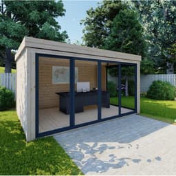 Bureau de jardin en bois massif 11,8m² – madriers 40mm Gardy Shelter - Image 4