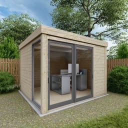 Bureau de jardin en bois massif 8,88m² – madriers 40mm Gardy Shelter - Image 4