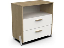Commode enfant 2 tiroirs et une niche « Naili » – Blanc - Image 1