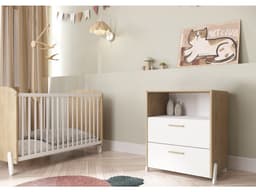Commode enfant 2 tiroirs et une niche « Naili » – Blanc - Image 2