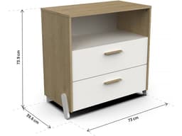 Commode enfant 2 tiroirs et une niche « Naili » – Blanc - Image 4