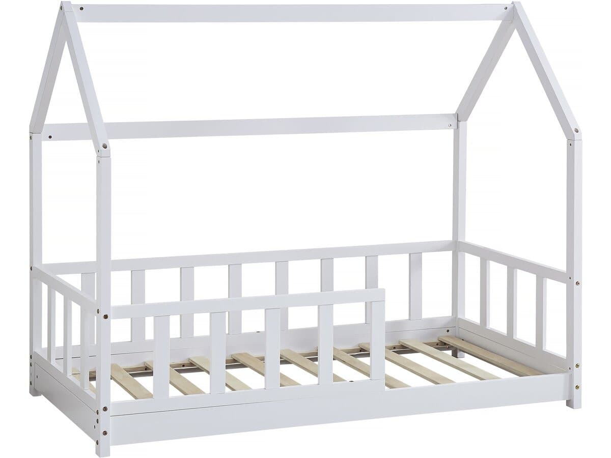 Lit cabane en bois « Charlotte »  – Blanc – 80 x 160 cm