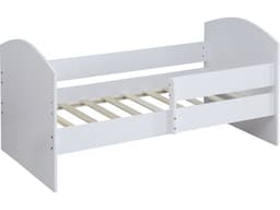 Lit enfant avec barrière « Victoria » – Bois – Blanc – 80 x 160 cm - Image 1