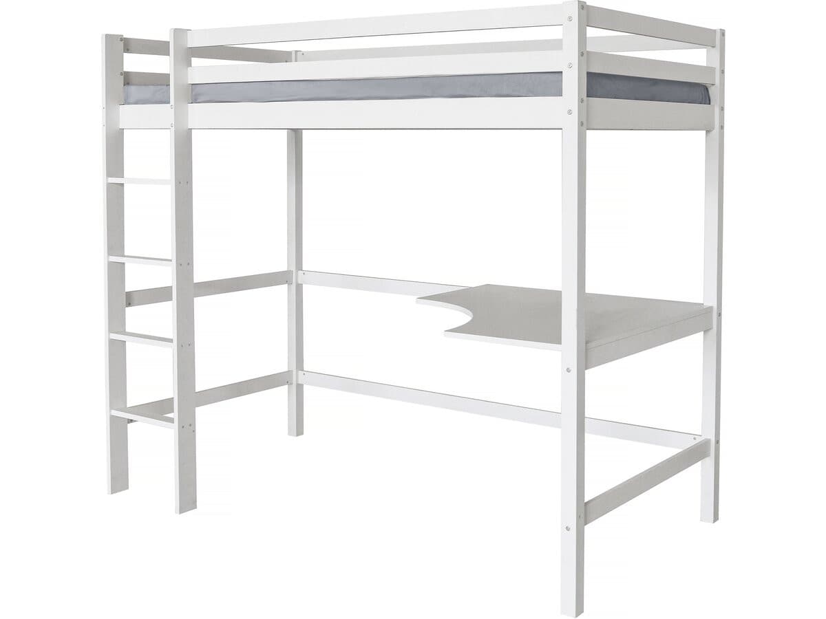 Lit Enfant Mezzanine avec Bureau « Angéla » 90 x 190 cm – Blanc