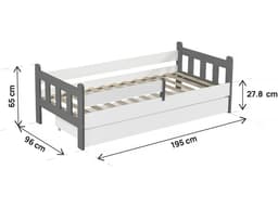 Lit gigogne pour enfant « Adria » – 90 x 190 cm – Blanc - Image 4