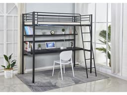 Lit mezzanine avec bureau « Alona » – 90 x 190 cm – Noir - Image 2