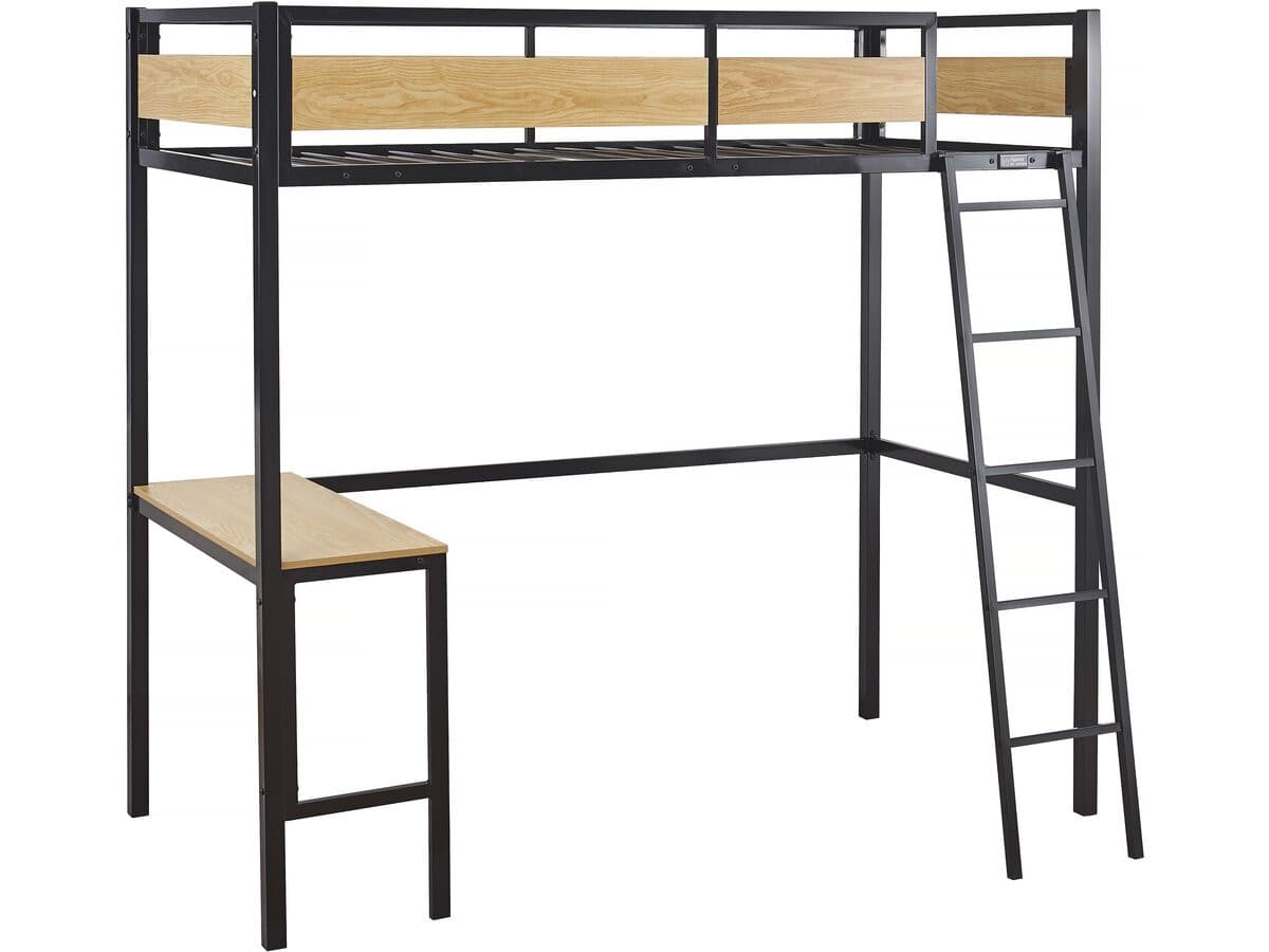 Lit mezzanine avec bureau Ethan” – 90 x 190 cm – Noir