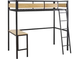 Lit mezzanine avec bureau Ethan” – 90 x 190 cm – Noir - Image 1