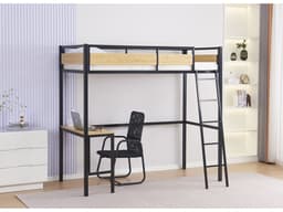Lit mezzanine avec bureau Ethan” – 90 x 190 cm – Noir - Image 2