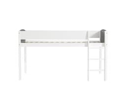 Lit mezzanine en bois pour enfant « Alia » – 90 x 190 cm – Blanc/Gris - Image 4