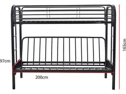 Lit mezzanine « POLO » – 90 x 190 cm – Noir - Image 4