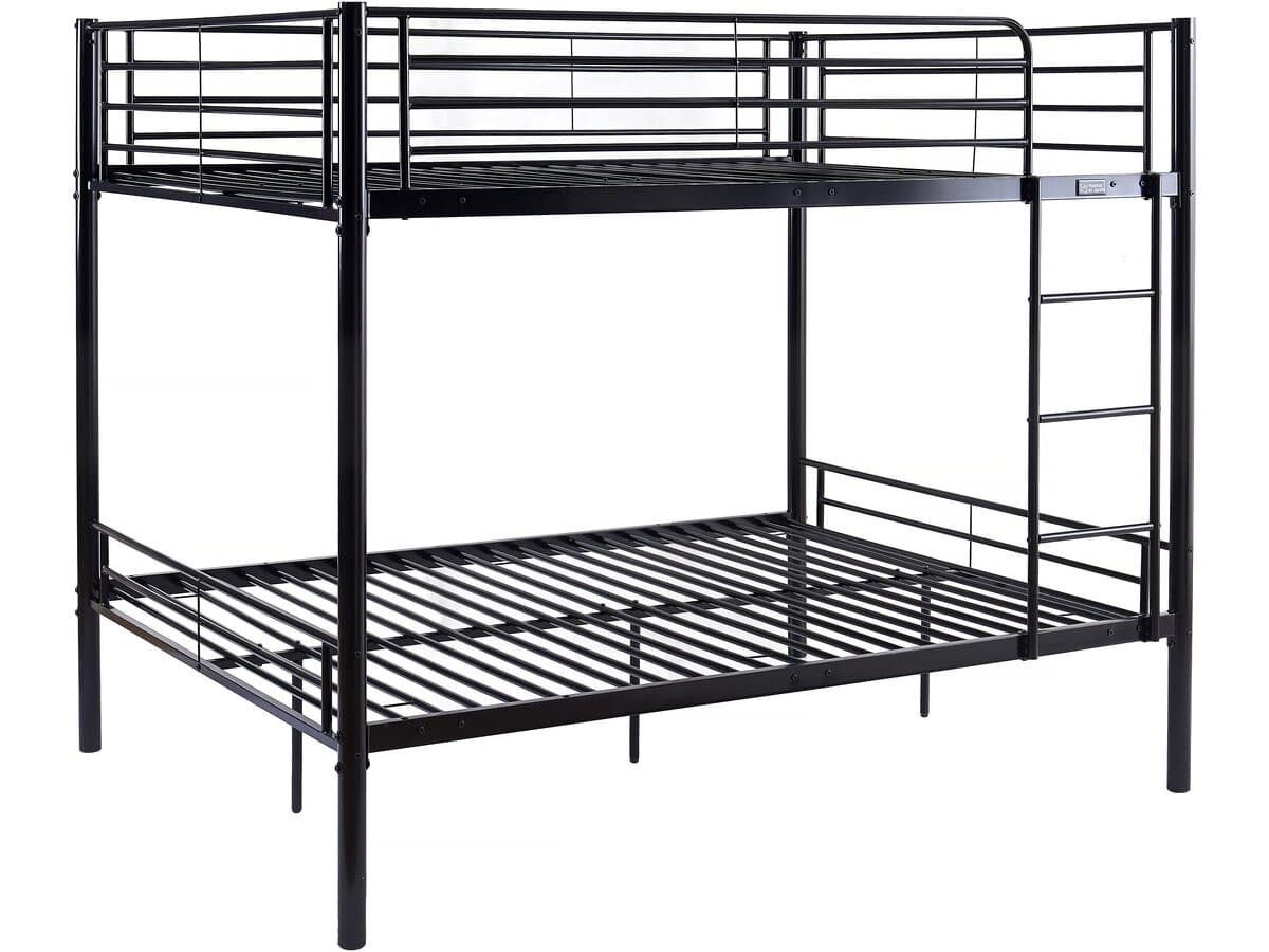 Lit superposé double « Adam » – Sommier inclus – 140 x 190 cm – Noir