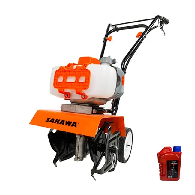 Motobineuse Mini Compact à Moteur Essence avec Huile Incluse