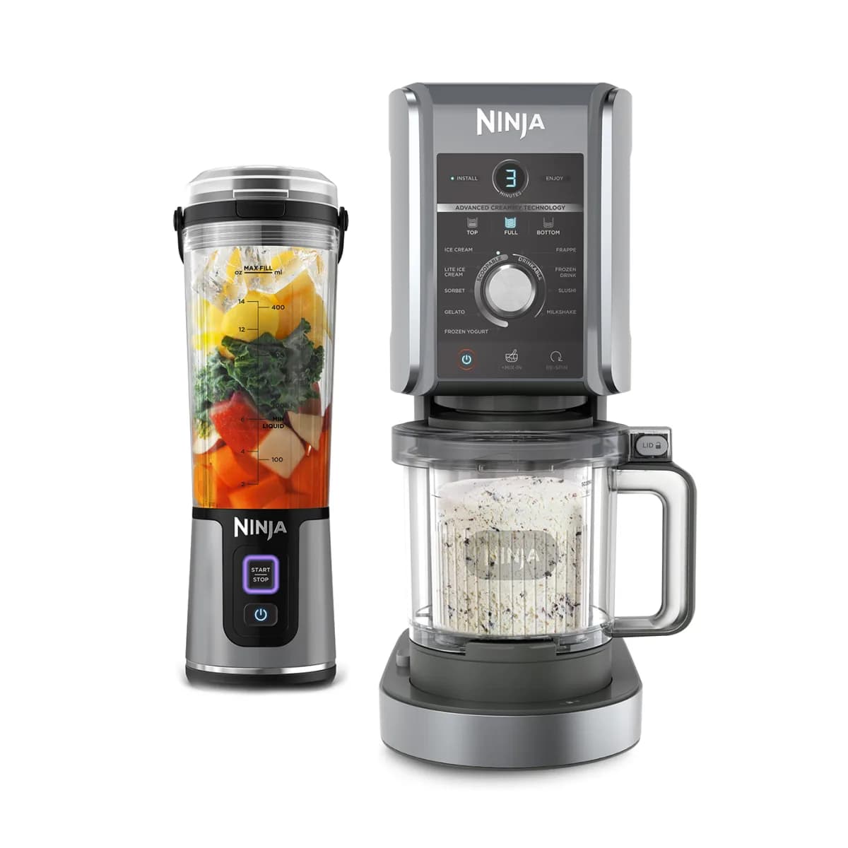 Ninja CREAMi Deluxe 10-en-1 Machine à glace et Blender portable Blast