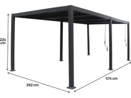 Pergola bioclimatique Windsor aluminium 3x6m gris - Image 3