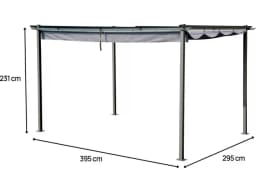 Pergola métallique 3×4 m à toit rétractable – Gris anthracite - Image 2