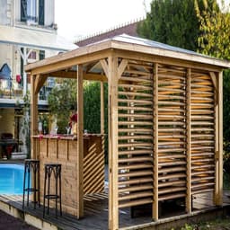 Pool house Blueterm 12,32m² bois thermo chauffé + comptoirs HABRITA - Image 3