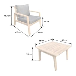 Salon de jardin 2 places en bois d’acacia - Image 2