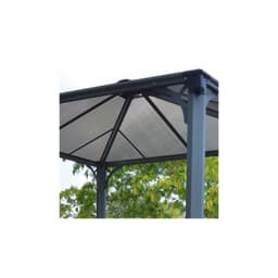 Tonnelle de jardin 3,6×3,6m en alu gris anthracite et polycarbonate - Image 5