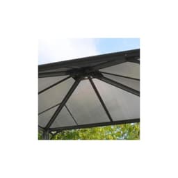 Tonnelle de jardin 3x3m en alu gris anthracite et polycarbonate - Image 4