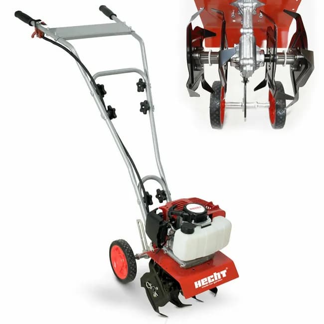 HECHT 752 Motobineuse 2 Temps 16 Couteaux 14.3 kg, Fraiseuse Jardin 25 cm, 9000 tr/min