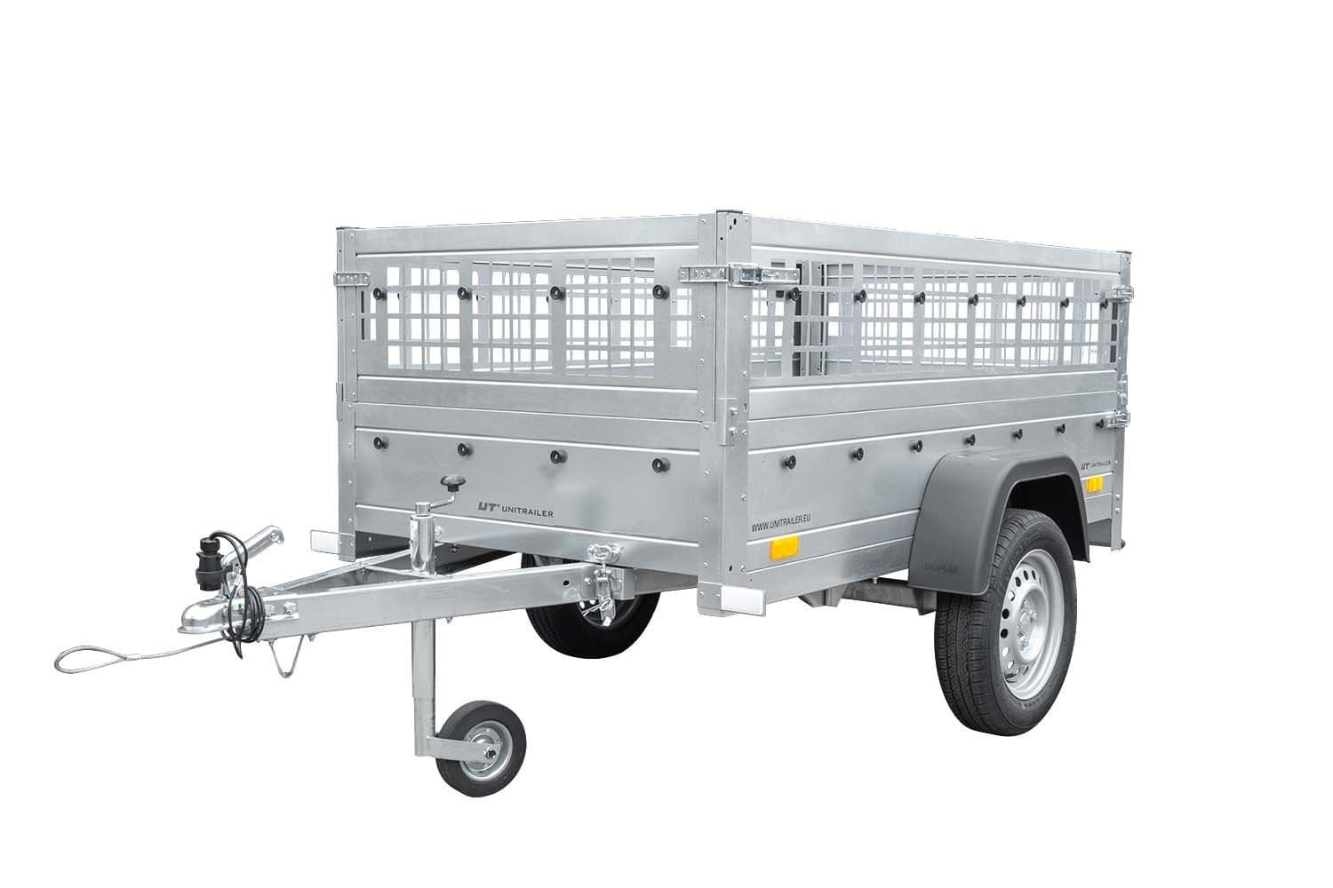 Meilleure remorque Garden Trailer 200 kipp avec rehausses grillagées et roue jockey