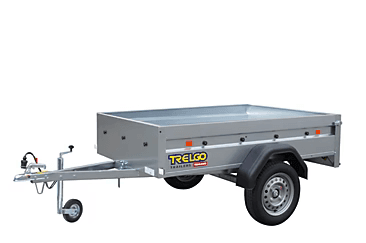 Remorque Trigano NLC 2012 avec flèche rabattable, roue de jockey 500 kg et essieu 600 kg